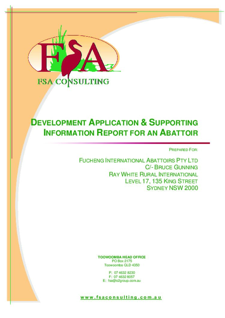 Development Application for Abattoir