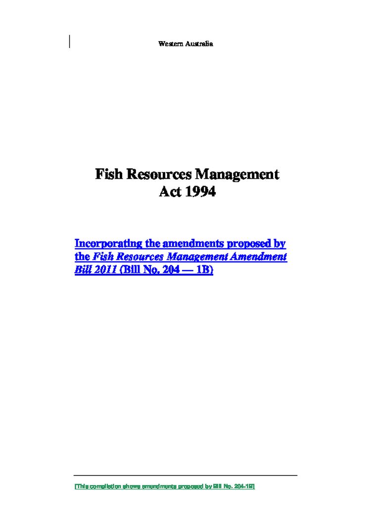 Fish Resources Management Act 1994 WA
