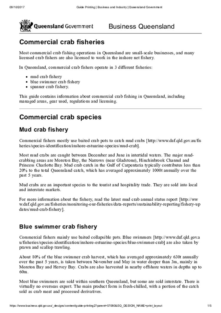 Commercial Crab Fisheries - Qld Gov