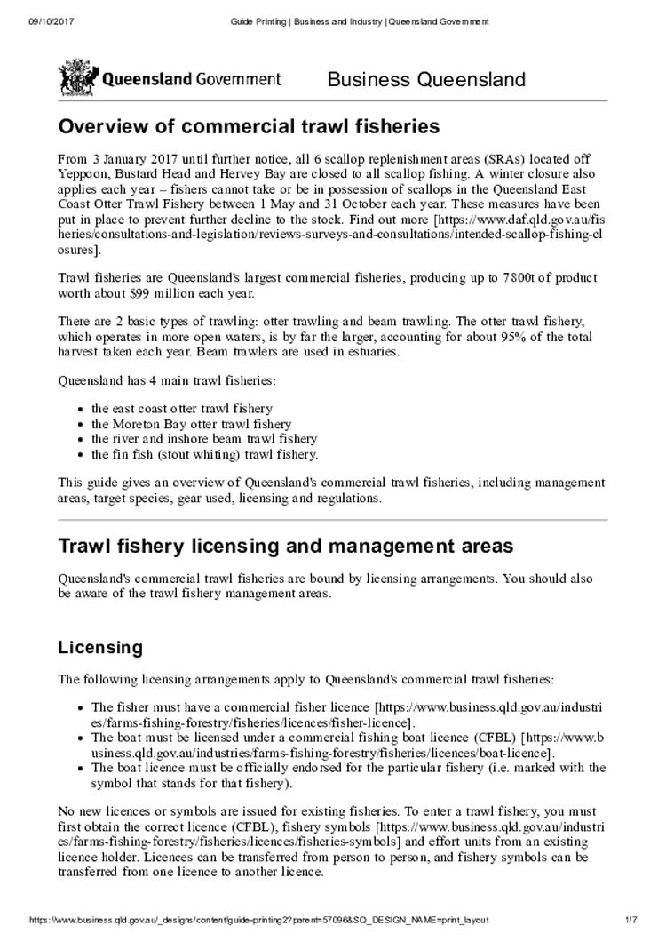 Overview of commercial trawl fisheries - Qld Gov
