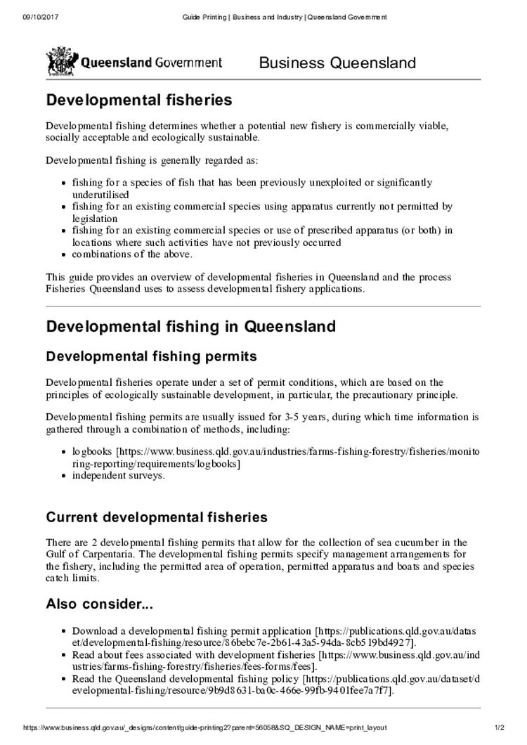 Developmental Fisheries - Qld Gov