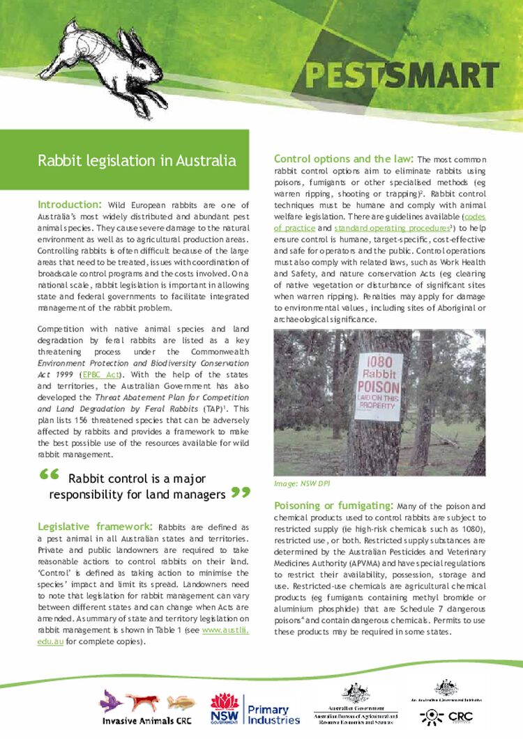 Rabbit legislation in Australia
