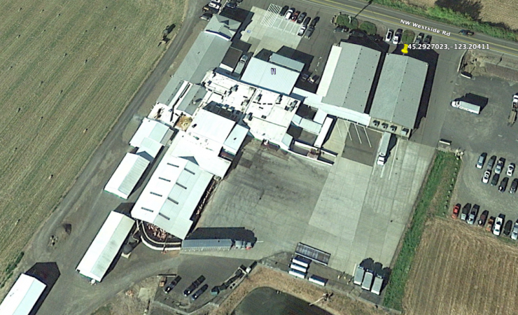 Aerial of facility from rear