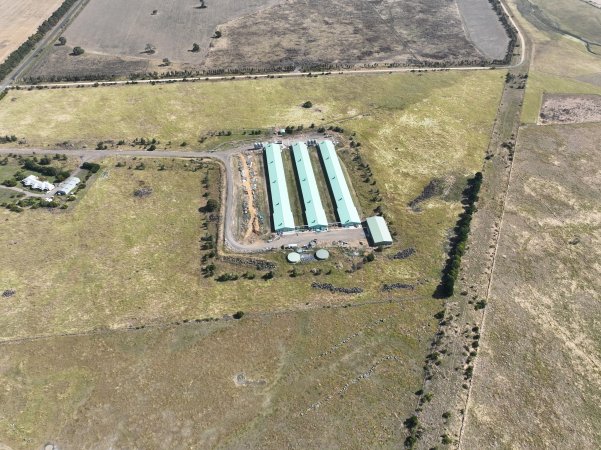 Drone flyover of egg farm