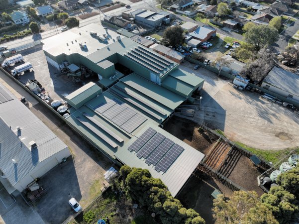 Drone flyover of slaughterhouse