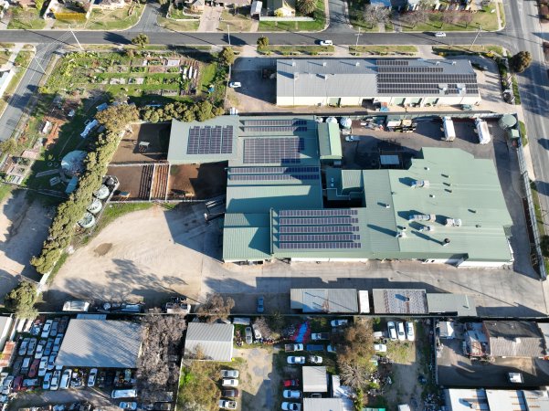 Drone flyover of slaughterhouse