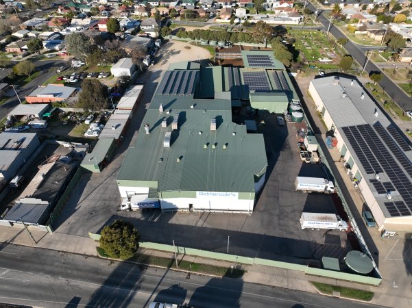 Drone flyover of slaughterhouse