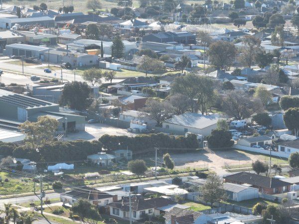 Drone flyover of slaughterhouse