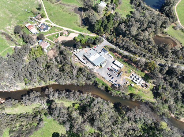 Drone flyover of slaughterhouse