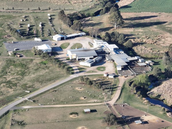 Drone flyover of slaughterhouse