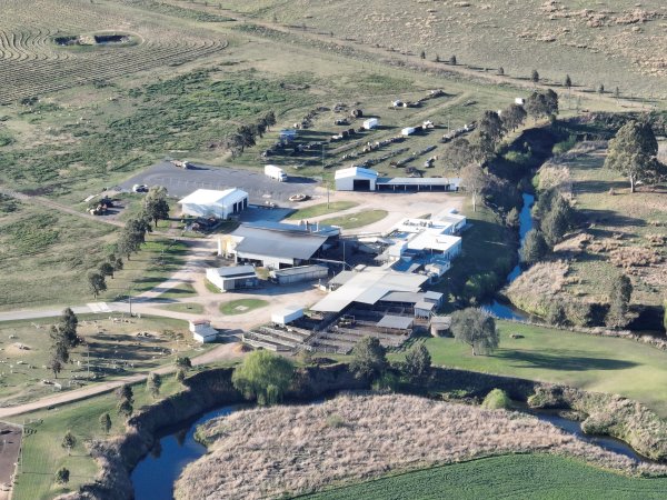Drone flyover of slaughterhouse
