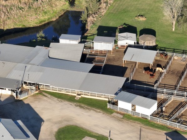 Drone flyover of slaughterhouse