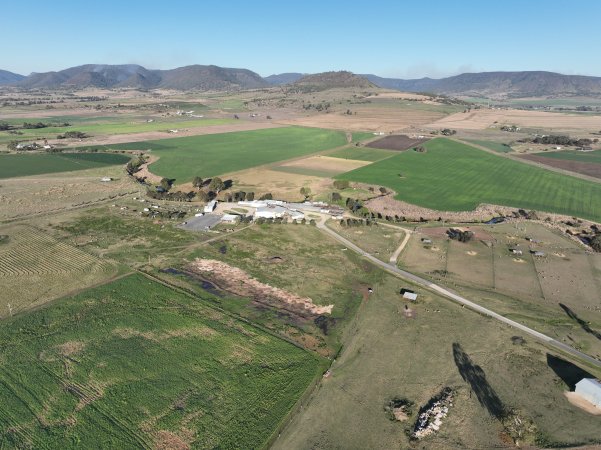 Drone flyover of slaughterhouse