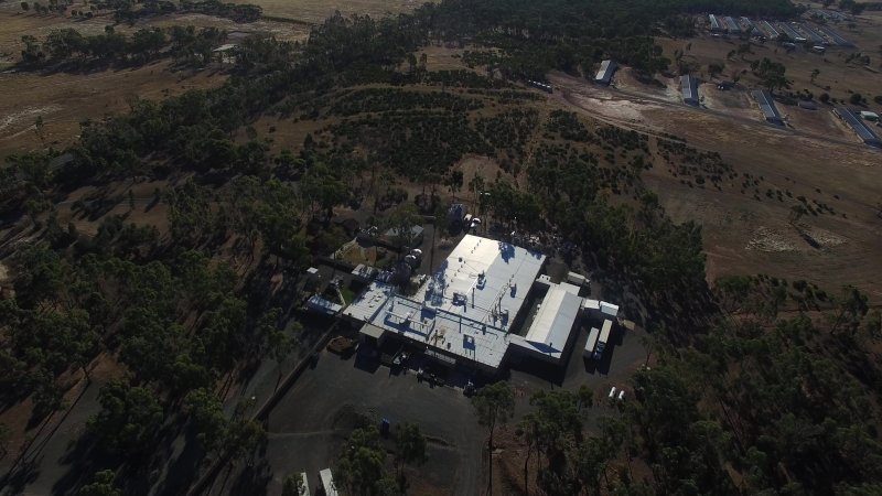 Drone flyover of hatchery