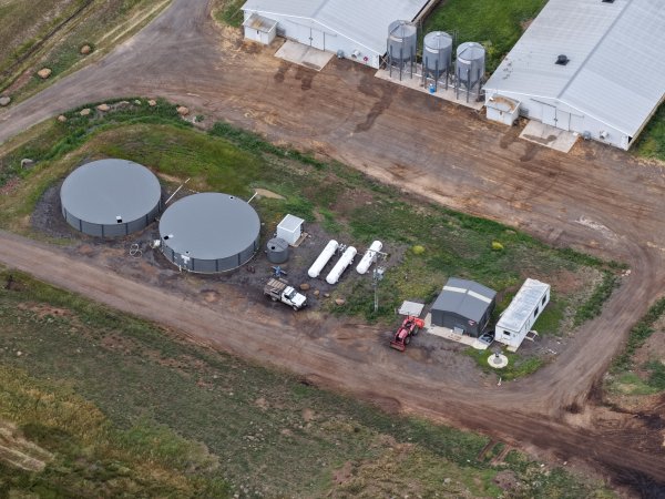 Drone flyover of broiler (meat) chicken farm