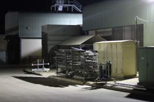 Big River Pork slaughterhouse at night - Captured at Big River Pork Abattoir, Brinkley SA Australia.