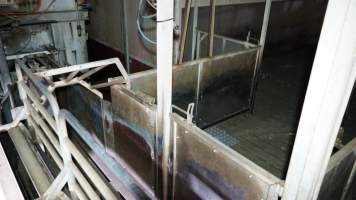 Race leading to gas chamber for pigs - Butina Combi 44 carbon dioxide gas chamber for 'controlled atmosphere killing' of pigs - Captured at JBS Pork Australia (formerly Diamond Valley Pork), Laverton North VIC Australia.