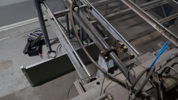 New killing/processing building containing giant gas chamber - Under construction at time of photos (2015). Gondolas much larger to gas many more pigs at once. Side of chamber opens, wall closes in to push pigs into gondola. - Captured at JBS Pork Australia (formerly Diamond Valley Pork), Laverton North VIC Australia.