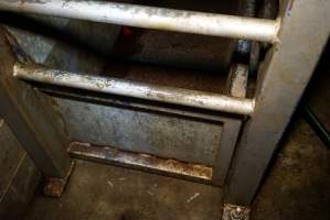 Knockbox for cattle and large pigs - Gretna Quality Meats, Tasmania - Captured at Gretna Meatworks, Gretna TAS Australia.