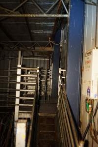 Kill pen at top of ramp next to holding pens - Gretna Quality Meats, Tasmania - Captured at Gretna Meatworks, Gretna TAS Australia.