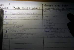 Animal dropoff form - sheep and goats - Gretna Quality Meats, Tasmania - Captured at Gretna Meatworks, Gretna TAS Australia.