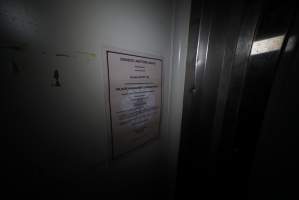Domestic abattoir licence - On wall of Crocodylus abattoir, for Wildlife Management International - Captured at Crocodylus Park Farm & Abattoir, Knuckey Lagoon NT Australia.