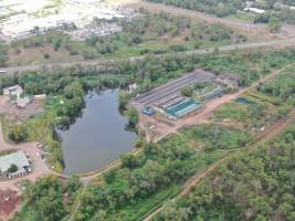 Drone flyover of Crocodylus park/zoo and hidden crocodile farm - Captured at Crocodylus Park Farm & Abattoir, Knuckey Lagoon NT Australia.