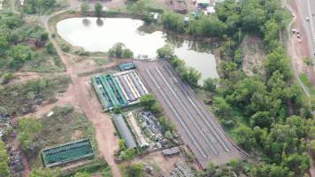 Cages at hidden Crocodylus crocodile farm - Drone flyover - Captured at Crocodylus Park Farm & Abattoir, Knuckey Lagoon NT Australia.