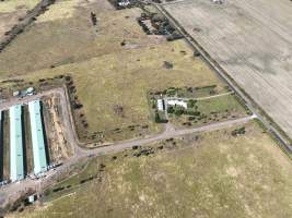 Drone flyover of egg farm - Captured at Barn-laid egg farm, Teesdale VIC Australia.