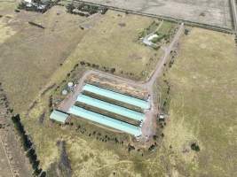 Drone flyover of egg farm - Captured at Barn-laid egg farm, Teesdale VIC Australia.