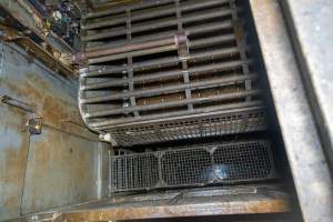 Top view of gondolas and walkway - A top view of gondolas and walkway in a Butina backloader gas chamber - Captured at JBS Pork Australia (formerly Diamond Valley Pork), Laverton North VIC Australia.