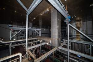 Pipes and beams above the kill room - Captured at JBS Pork Australia (formerly Diamond Valley Pork), Laverton North VIC Australia.