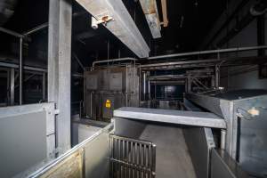 Race gates - Gates and mechanical walls in race - Captured at JBS Pork Australia (formerly Diamond Valley Pork), Laverton North VIC Australia.