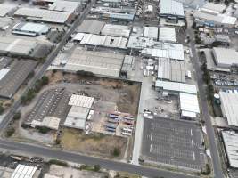 Drone flyover of slaughterhouse - Captured at JBS Pork Australia (formerly Diamond Valley Pork), Laverton North VIC Australia.
