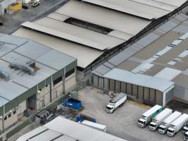 Drone flyover of slaughterhouse - Captured at JBS Pork Australia (formerly Diamond Valley Pork), Laverton North VIC Australia.
