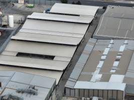 Drone flyover of slaughterhouse - Captured at JBS Pork Australia (formerly Diamond Valley Pork), Laverton North VIC Australia.