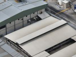 Drone flyover of slaughterhouse - Captured at JBS Pork Australia (formerly Diamond Valley Pork), Laverton North VIC Australia.