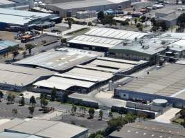 Drone flyover of slaughterhouse - Captured at JBS Pork Australia (formerly Diamond Valley Pork), Laverton North VIC Australia.