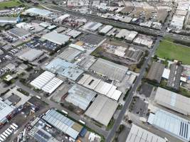 Drone flyover of slaughterhouse - Captured at JBS Pork Australia (formerly Diamond Valley Pork), Laverton North VIC Australia.