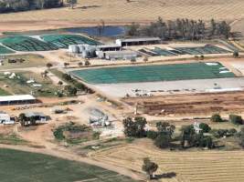 Drone flyover of Moxey Dairy - Moxey Farms is the first and largest property operated by Australian Fresh Milk Holdings (AFMH). It is also the largest single-site dairy in the country, housing and milking thousands of cows across nine freestall barns and three milking parlours, plus a maternity shed, feed centre and hospital. AFMH is the country's biggest dairy farming operator. 

At any given time, Moxey Dairy houses 11,000 cows and is milking 5,500 of those cows each day, producing 40 litres of milk per cow per day. Annually, the farm produces 80 million litres of milk, or 220,000 litres per day. 
 - Captured at Moxey Dairy, Paytens Bridge NSW Australia.