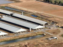 Drone Flyover - AFMH Coomboona (milking) - Located 30km northwest of Shepparton, Coomboona Farms is AFMH's first Victorian dairy property. Coomboona was formerly owned by billionaire Gerry Harvey, before being bought by AFMH, which is a partnership between the Moxey and Perick families. 

The property has the capacity to milk over 2500 cows, and produce 30 million litres of milk annually. Cows are housed in freestall barns and milked in a commercial rotary dairy. The dairy is split between two locations, with one acting as a breeding, maternity and nursing facility and the other housing milking cows. - Captured at AFMH Coomboona Farms - Module 1 (milking), Coomboona VIC Australia.