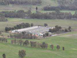 Drone flyover - Drone flyover of Valley Park's free-range egg farms in Seymour, Victoria. - Captured at Valley Park Seymour Farm 3 (Fyfe Family Eggs), Seymour VIC Australia.